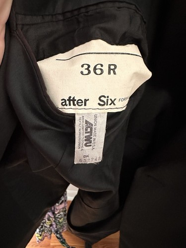 After Six Tuxedo Jacket Mens 36R Black Formal Homecoming Wedding Dressy Prom - Picture 11 of 11