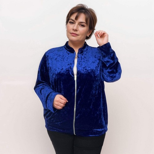 ROCKTHOSECURVES WOMENS JACKET PARTY VELVET ZIP UP BOMBER EVENING STYLE PLUS SIZE - Picture 34 of 35