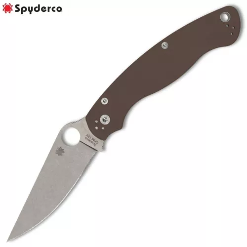 Spyderco Military 2 Sprint Run CPM-15V Plain Blade Brown G10 Handles C36GPBN15V2