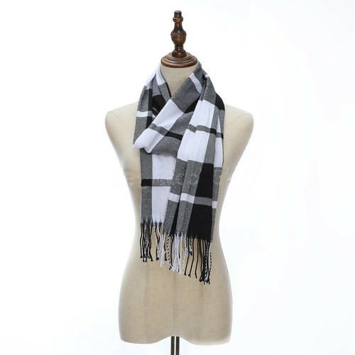 Winter Warm Premium Cashmere Scarf Solid Plaid Wool SCOTLAND for Men Women New - Picture 12 of 32