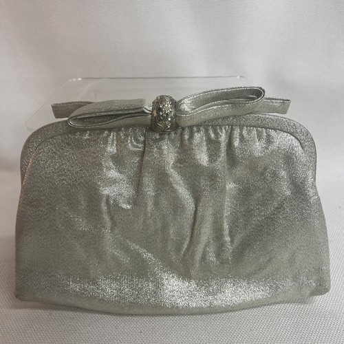 Lamé After Five Evening Gold Hand Bag Purse 50s Convertible Clutch Vintage chain - Picture 2 of 13