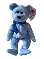 TY Beanie Babies Baby Plush Stuffed Animal Bear 1999 Holiday Teddy Snowflakes