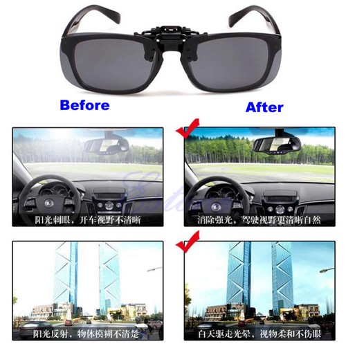 Day Night Vision Clip on Flip up Polarized Driving Sun Glasses – W110 - Picture 8 of 8