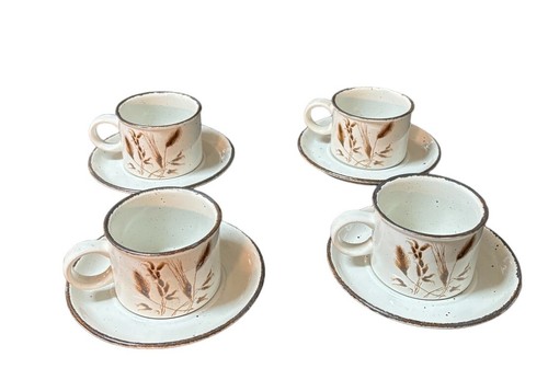 SET OF 4 Stonehenge Midwinter Wild Oats Cups & Saucers ENGLAND WEDGEWOOD - Picture 2 of 10