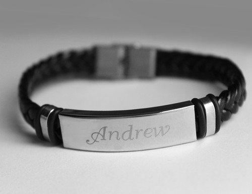 Pulsera para hombre con nombre - cuero trenzado - regalos de joyería de Navidad para él - Imagen 19 de 159