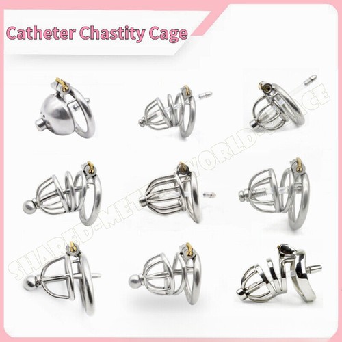 Metal Small Lock Cage Male Chastity Urethra Ring Binding Devices Restrain