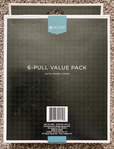 New Satin Nickel Finish Cabinet Pulls multi-pack of 6 - Target Home brand - Picture 2 of 2