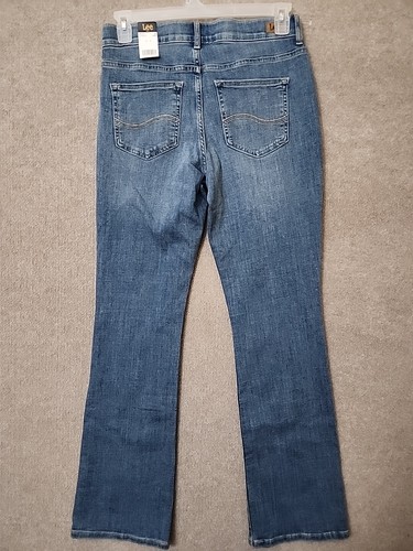 Lee Ultra Lux Comfort Flex Motion Bootcut Jeans Womens 10 Long Blue Stretch NEW - Picture 7 of 11
