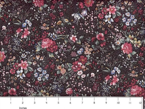 Black Country Floral 09 Fabric BTY - 第 1/1 張圖片