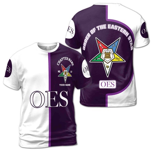 Personalizar Nombre Capítulo Nombre Orden de la Estrella del Este OES Unisex 3D Camiseta - Imagen 6 de 22
