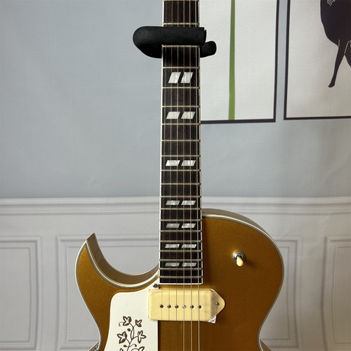 Guitarra Eléctrica Byrdland Jazz Dorada Metálica Personalizada Left Handness Pastillas SS - Imagen 4 de 8