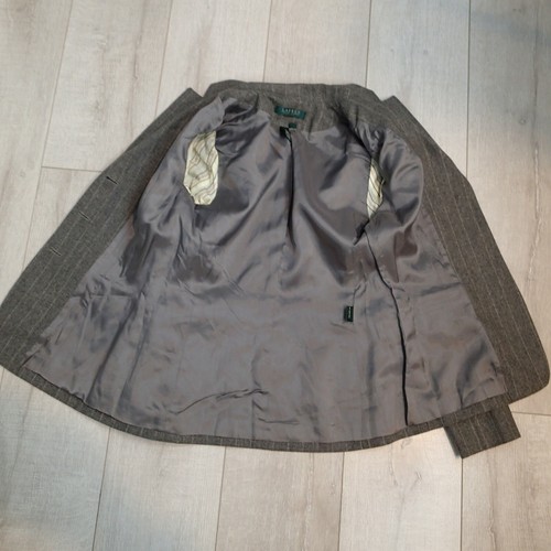 Ralph Lauren Lambswool Gray Pinstripes Stylish Jacket Blazer 4p jacket career - Picture 8 of 12