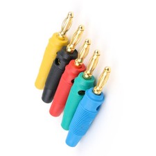 5 Pcs Gold Plated 4mm Banana Plug Screw To Binding Post Test Probes Adapter N8