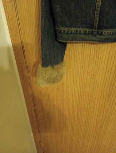 Juniors XL size 15 Ladies "No Boundaries" Stretch Denim Jacket w/ Faux Fur Trim - Picture 5 of 9