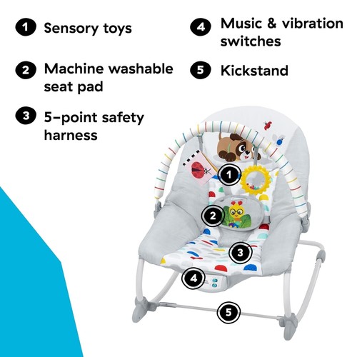 Baby Einstein Deans Discovery Spot Musical Infant to Toddler Rocker w/ Vibration - Picture 4 of 9