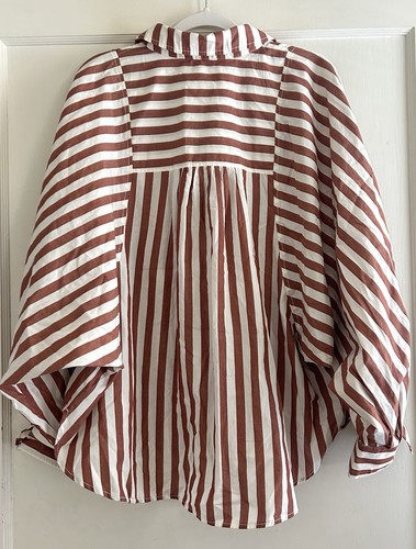 NWT Anthropologie Pilcro The Bailey Boyfriend Batwing Blouse Striped Size XL - Picture 9 of 9