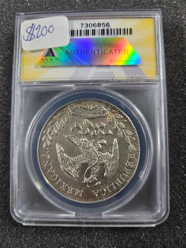 ๐ 1888 Go RR Mexico Silver 8 Reales Mexican Coin ANACS AU58 DETAILS CLEANED - Picture 2 of 2