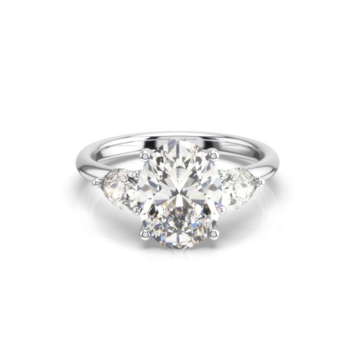 IGI zertifizierter Diamant Verlobungsring VVS2 F oval 1,90 Karat Laborgefertigt Spezial - Bild 3 von 12