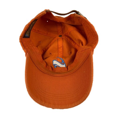 Vintage Pepsi Slice Distressed Orange Leather Buckle-Back Adjustable Hat Cap - Picture 5 of 6