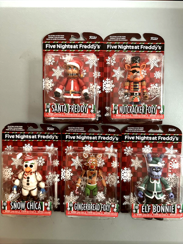 Five Nights At Freddy's Holiday Collection set completo action figure Natale - Foto 1 di 13