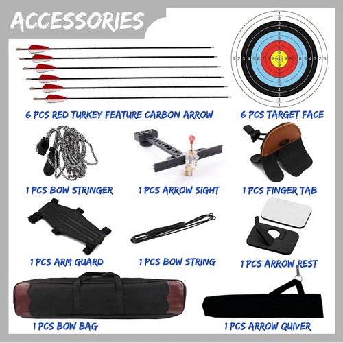 Takedown Recurve Bow Arrow Set 62" Traditional Wooden Bow Archery Hunting Limbs - Picture 15 of 24