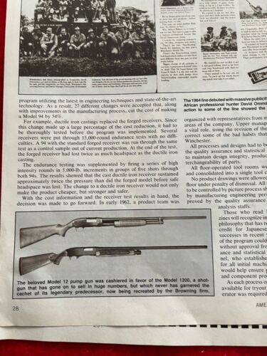 Winchester 1989 vintage prima del 1964 e dopo rivista articolo stampa pubblicità storia - Foto 7 di 9