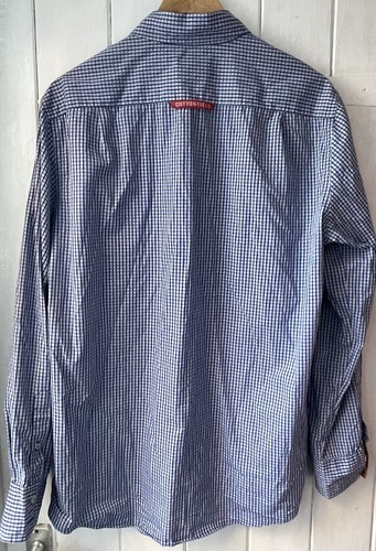 COTTONFIELD Utzon Shirt Mens Large Long Sleeve Blue Gingham Check - Picture 7 of 11