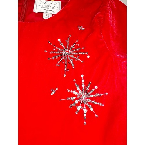 NWT Gymboree Red Velour Silver Snowflake Dress Size 12 - Picture 2 of 7