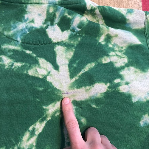 Nike Tie Dye Acid Wash Green Faded Hoodie Mens Tag Medium Sweatshirt Pullover - Picture 6 of 12