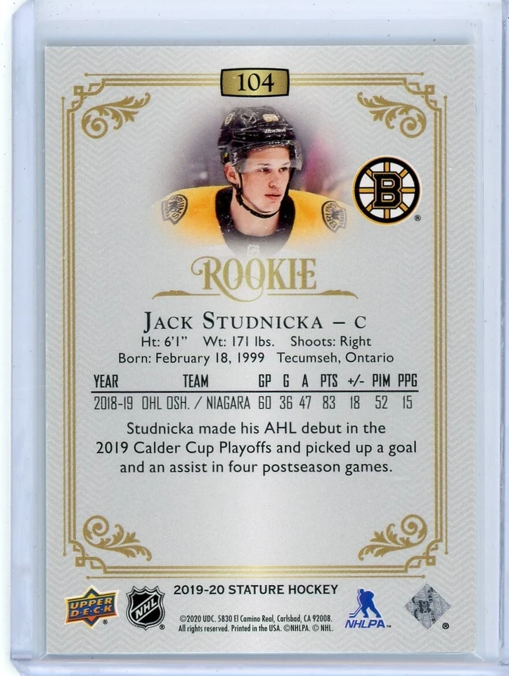 2019-20 Stature Hockey Green /149 JACK STUDNICKA No. 104! - Image 2 of 2