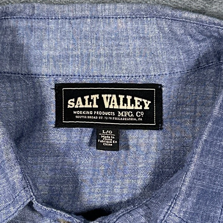 Camisa Salt Valley Para Hombre Grande Azul Denim Cambray Oxford Productos de Trabajo Foto 2 de 4