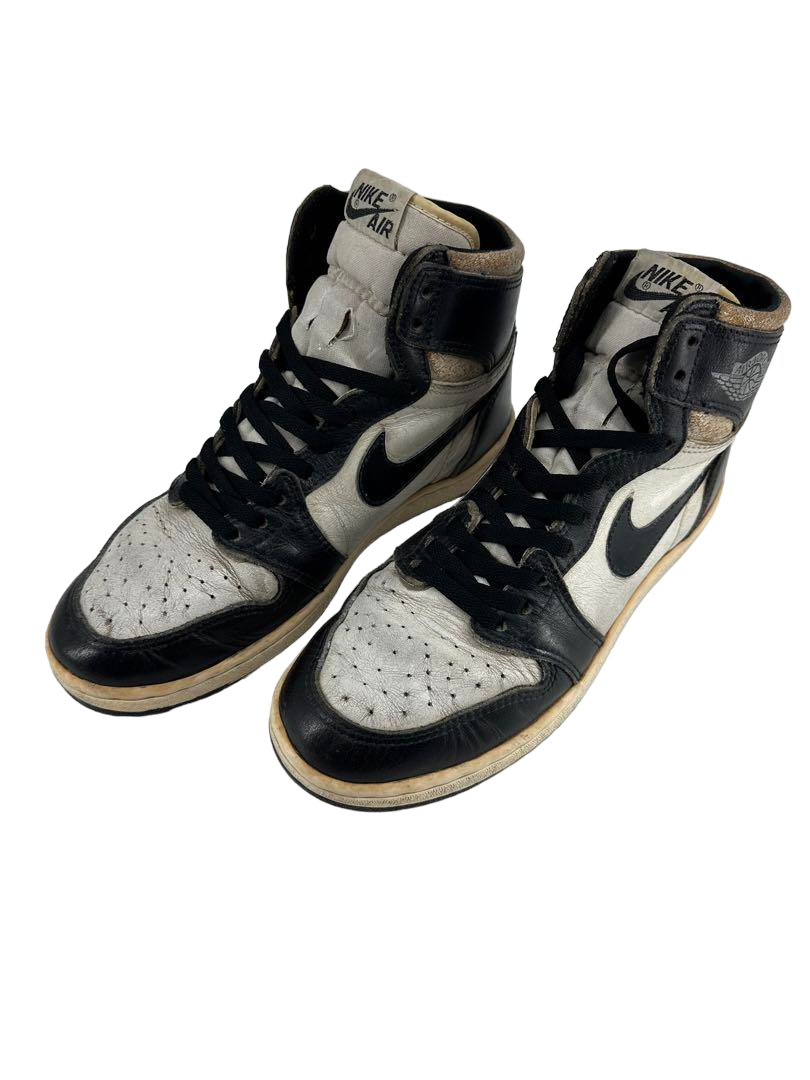 靴 Nike air jordan 1 1985 panda black white NIKE JORDAN 1 BLACK & WHITE Panda Sneakers 1985 US 8 Inch Vintage