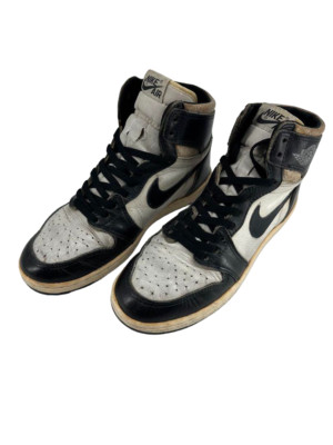 NIKE JORDAN 1 BLACK & WHITE Panda Sneaker 1985 US 8 Inch Vintage ORIGINAL