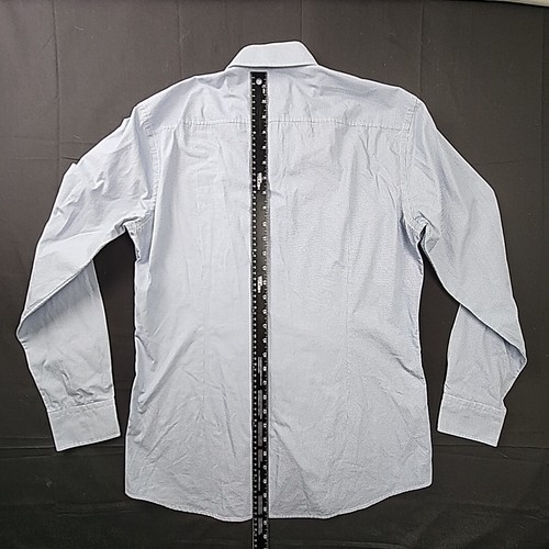 Hugo Boss Blue w/ White Design Long Sleeve Jason Button Up Mens Size 41/16 - Picture 9 of 10