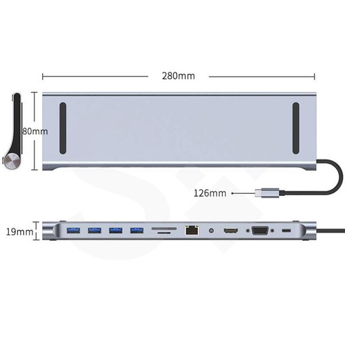 USB-C HUB Docking Station, Laptop Multiport Adapter für zwei/drei Monitore HDMI - Picture 29 of 51