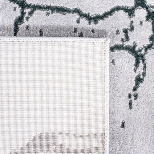 2'7" x 5' Stain Resistant Abstract Rug - Durable Grey & Green Design for Homes - Picture 7 of 7