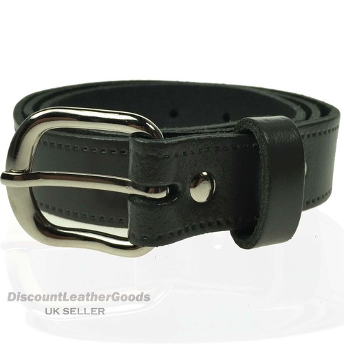 25MM WIDE MENS WOMENS 1" INCH REAL LEATHER BELT MADE IN ENGLAND  - Picture 1 of 3