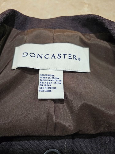 NWT Women's Doncaster 100% Wool Blazer Jacket Lined Brown Size 14 - Picture 4 of 8