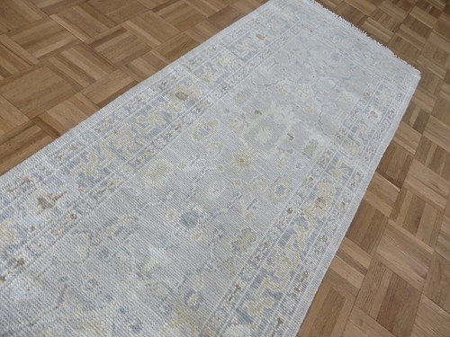 2'5 x 15'1 Läufer Handgeknüpft Grau Modern Oushak Orientteppich G15921 - Bild 8 von 13