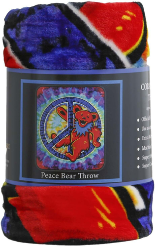 Grateful Dead Peace Bear Überwurfdecke 50""x60"" Plüschvlies - Bild 2 von 3