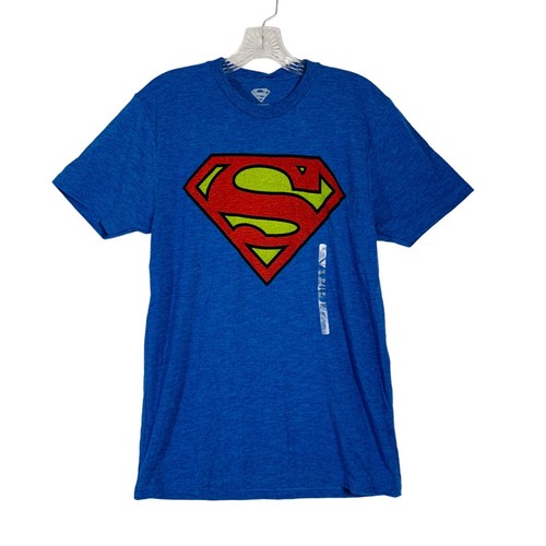 Superman Blue Crew Neck TShirt Mens Size S DC Comics Graphic Tee Dad Gift New - Afbeelding 1 van 6
