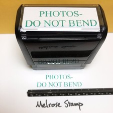Photos Do Not Bend Rubber Stamp Green Ink Ideal 4913