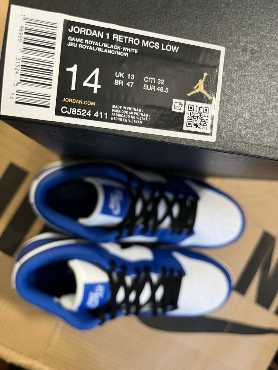 Nike Jordan 1 Retro MCS Low Game Royal Black White CJ8524-411 Men Sizes New NEW Jordan 1 Retro MCS LOW Men main image 3