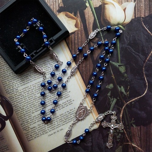 & Crucifix Pendant Catholic Necklace Chain for Women Girl Teen - Photo 4 sur 7