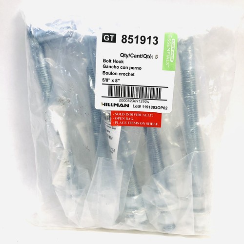 BOLSA DE 5 GANCHOS PERNOS HILLMAN 851913 5/8" X 8" - Imagen 3 de 4