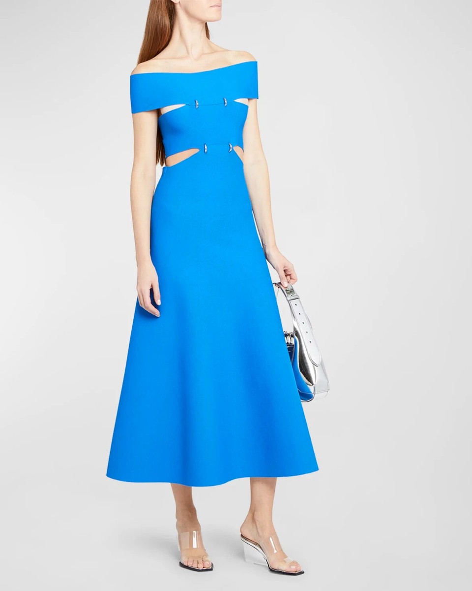 NWT $3,190 ALEXANDER MCQUEEN Cutout Off-shoulder Knit Midi NWT $3,190 ALEXANDER MCQUEEN Cutout Off-shoulder Knit Midi