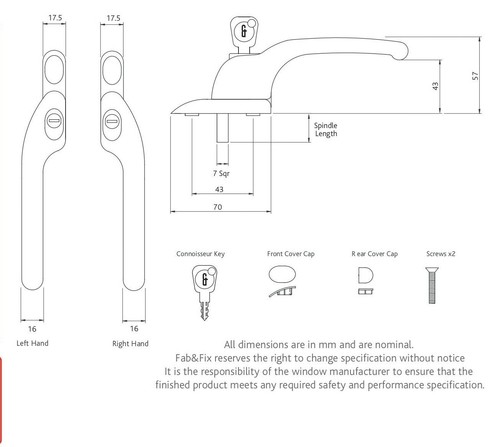 Yale PVC Fenstergriff weiß Universalgriffe mit Schlüssel abschließbar Doppelverglasung - Bild 7 von 11