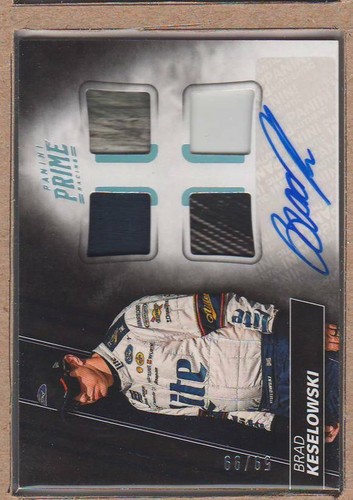 Brad Keselowski QMA-BK 2018 Panini Prime NASCAR Quad Materials Auto 59/99 - Picture 1 of 2