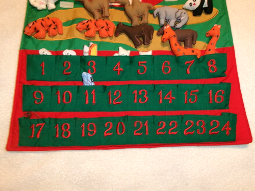 Vintage Kubla Kids Noah's Ark Christmas Advent Calendar Fabric Wall Hanging READ - Picture 4 of 15