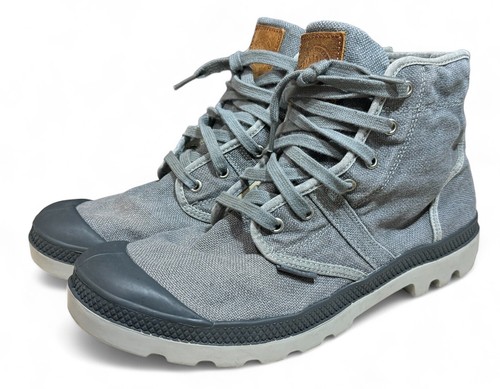Herren Palladium Größe 11 Pallabrouse Leger Dunkelgrau Canvas Schnürstiefel
